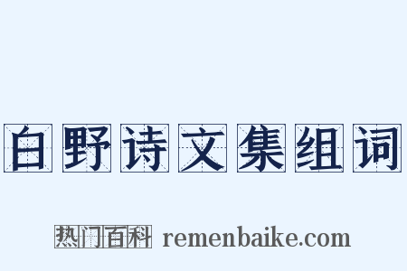 白野诗文集组词是什么意思的图片